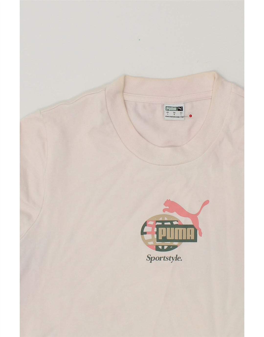 PUMA Womens Graphic T-Shirt Top UK 14 Large Pink Vintage Puma and Second-Hand Puma from Messina Hembry 