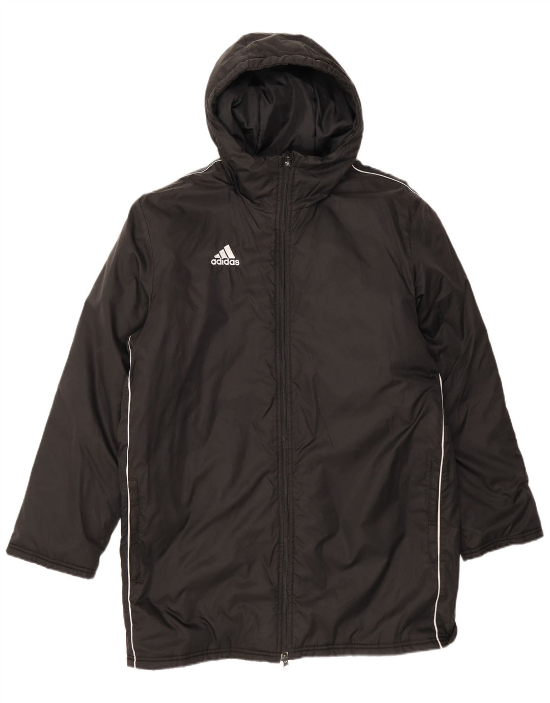 Adidas Mens Hooded Padded Coat UK 38 Medium Black Nylon