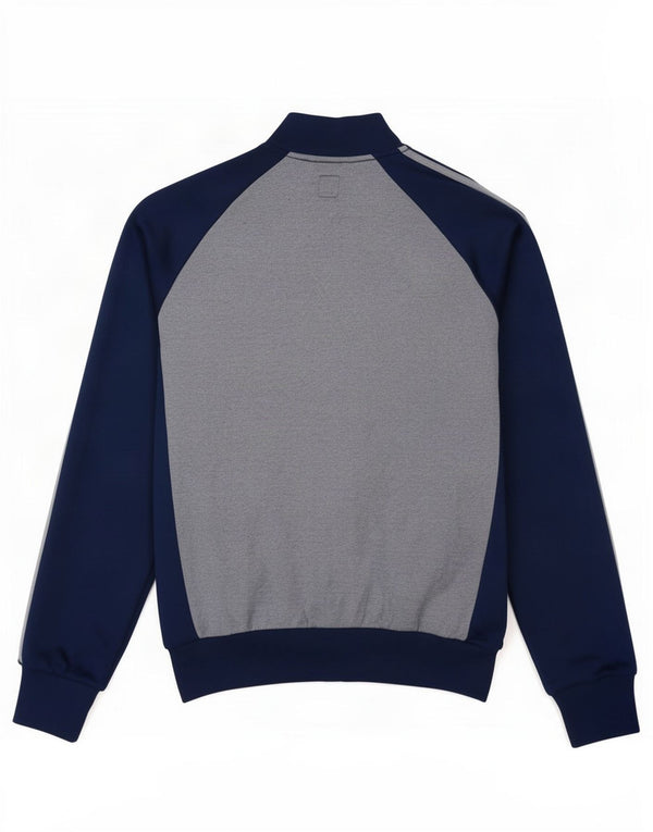 Adidas Mens Tracksuit Top Jacket Medium Navy Blue Colourblock Cotton