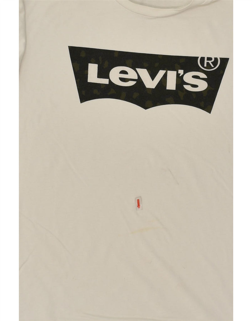 LEVI'S Womens Graphic T-Shirt Top UK 16 Large White Cotton | Vintage Levi's | Thrift | Second-Hand Levi's | Used Clothing | Messina Hembry 