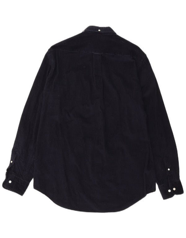 Gant Mens Corduroy Shirt Size 41/42 16 1/2 Large Navy Blue Cotton