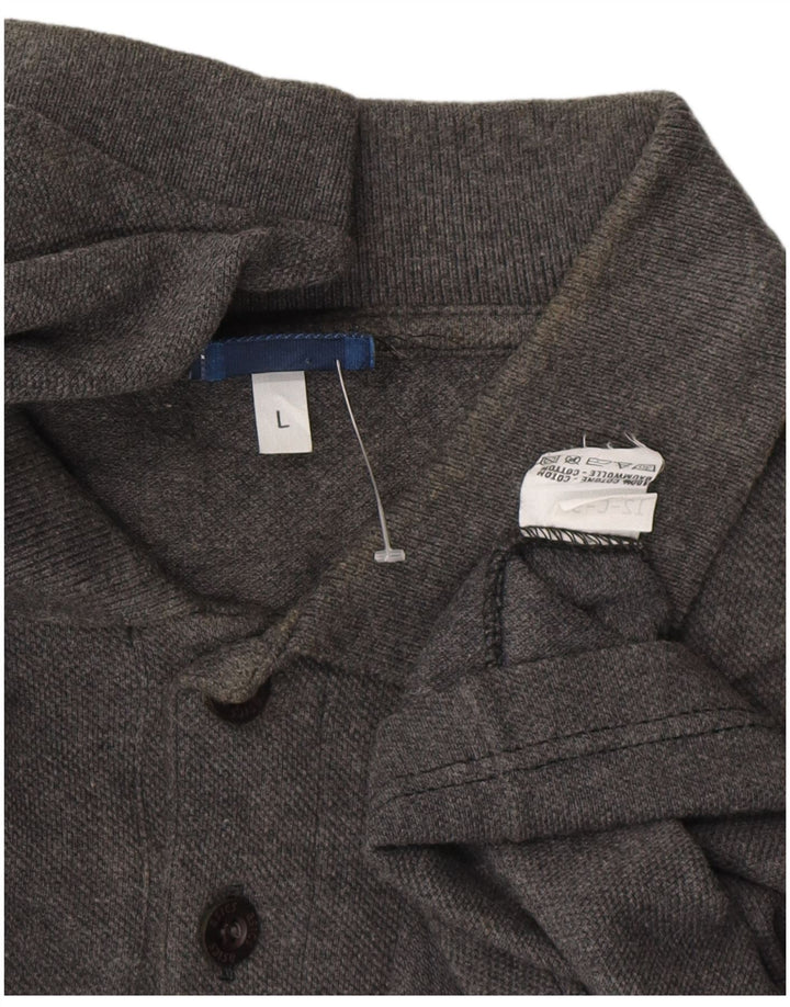 ASICS Mens Polo Shirt Large Grey Cotton