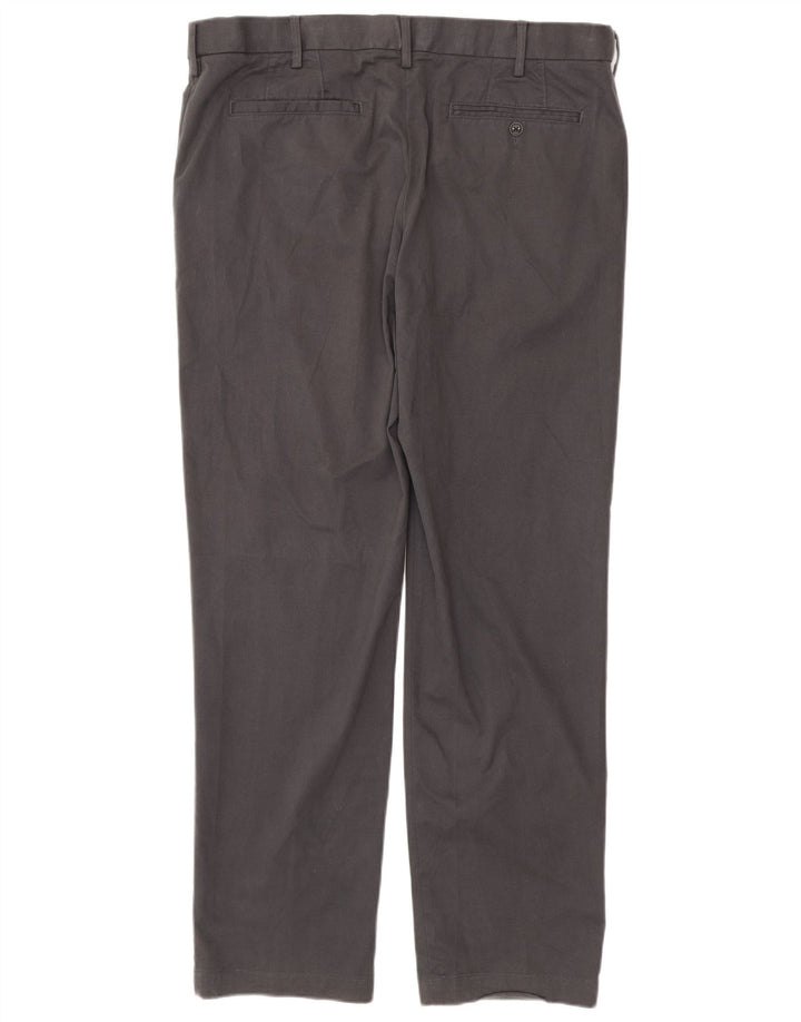 Marks & Spencer Mens Straight Chino Trousers W40 L33 Grey Cotton