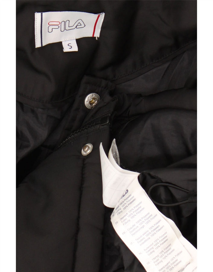FILA Mens Hooded Padded Jacket UK 36 Small Black Colourblock Polyester