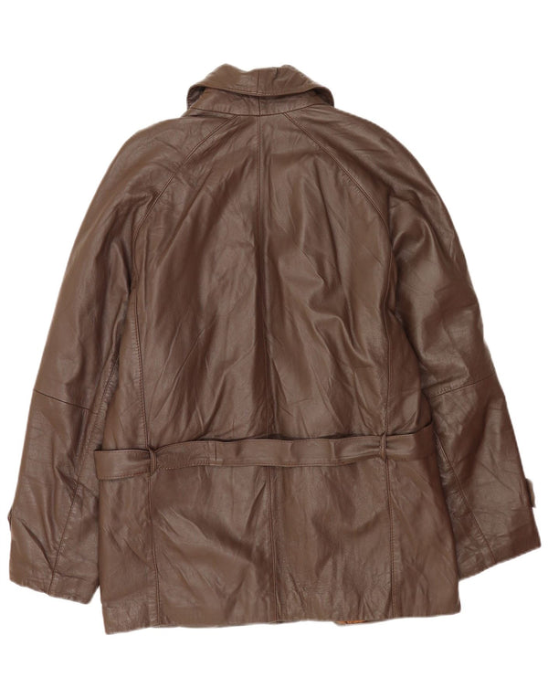 Essebi Mens Leather Jacket IT 50 Large Brown Leather