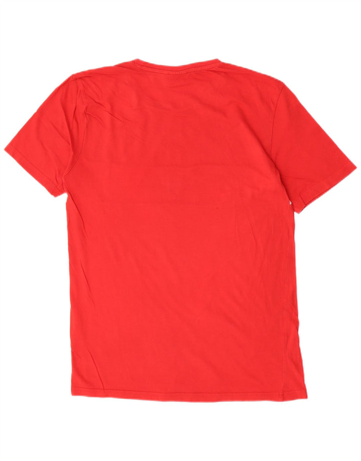 Fila Mens Graphic T-Shirt Top Medium Red Colourblock Cotton