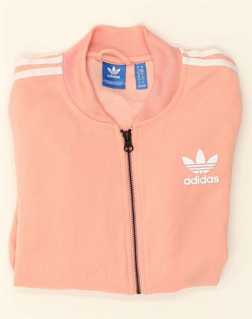 ADIDAS Womens Graphic Tracksuit Top Jacket UK 6 XS Pink Polyester | Vintage Adidas | Thrift | Second-Hand Adidas | Used Clothing | Messina Hembry 