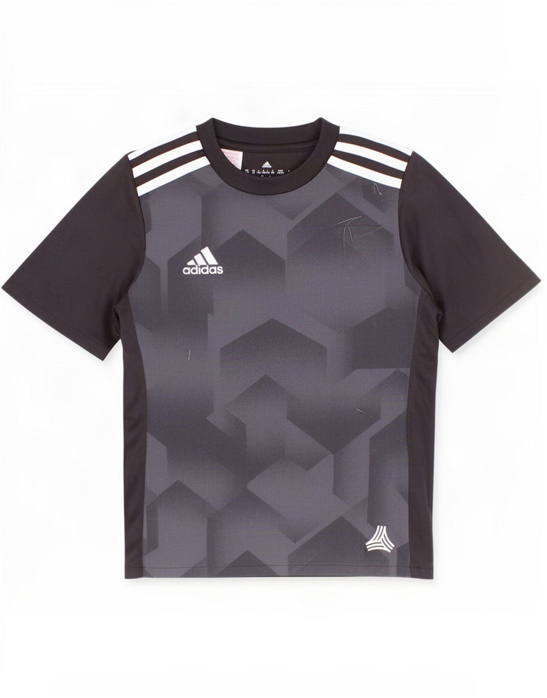 Adidas Boys Climalite T-Shirt Top 7-8 Years Black Geometric Polyester