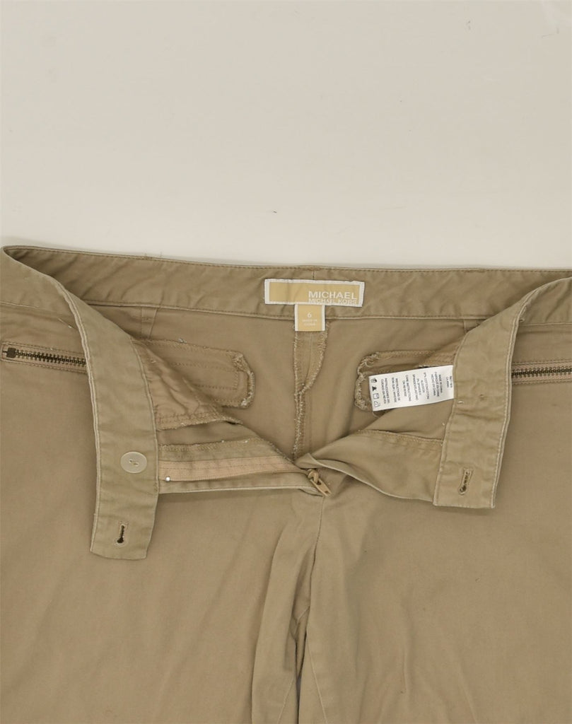 MICHAEL KORS Womens Casual Shorts US 6 Medium W28 Beige Cotton | Vintage Michael Kors | Thrift | Second-Hand Michael Kors | Used Clothing | Messina Hembry 