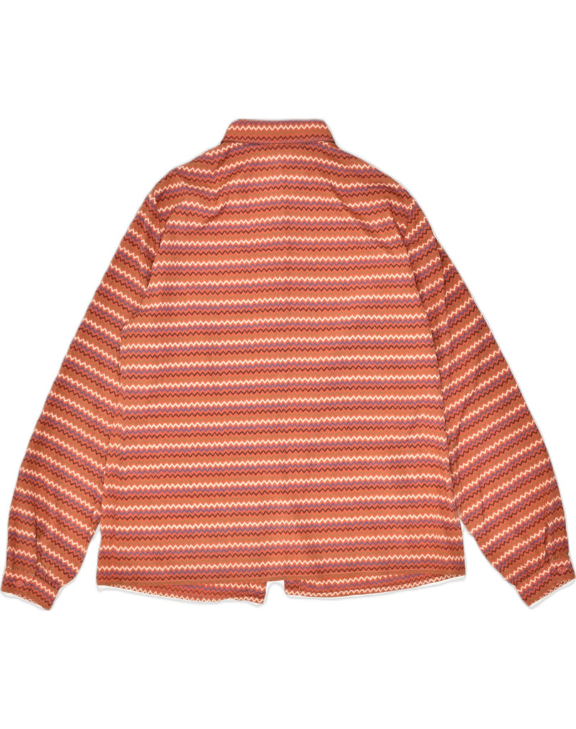 VINTAGE Womens Shirt IT 48 XL Orange Chevron Polyester | Vintage | Thrift | Second-Hand | Used Clothing | Messina Hembry 