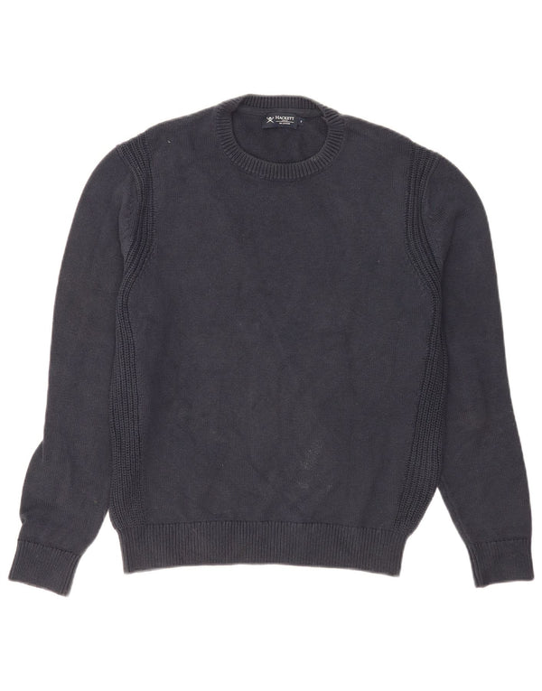 Hackett Mens Crew Neck Jumper Sweater Small Navy Blue Cotton