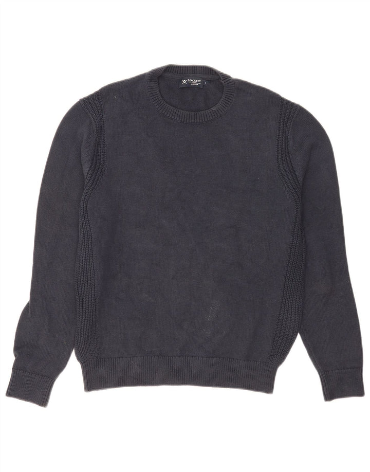 Hackett Mens Crew Neck Jumper Sweater Small Navy Blue Cotton