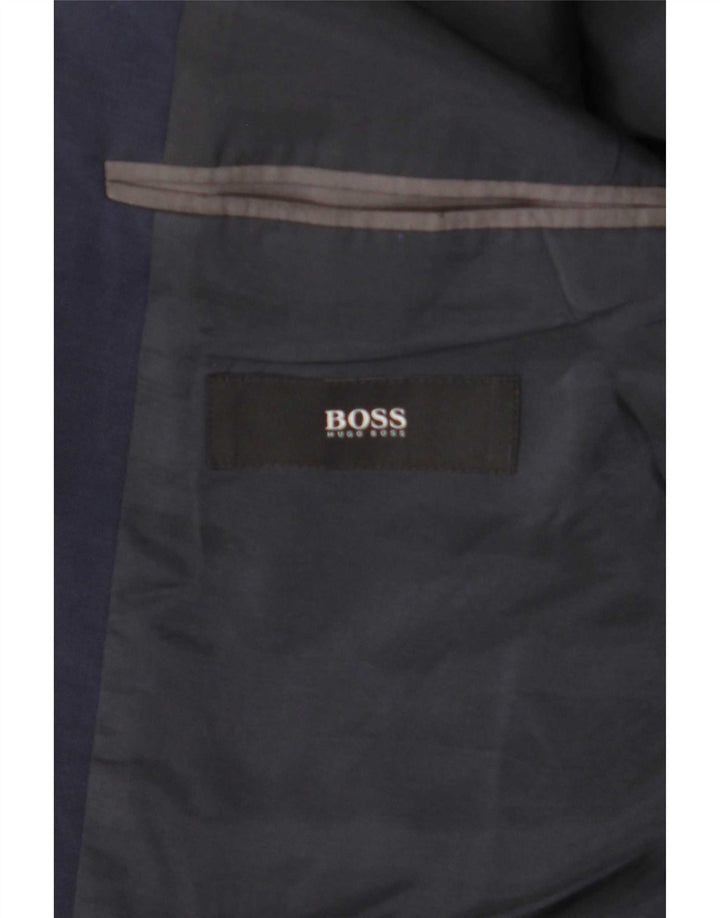 Hugo Boss Mens 2 Button Blazer Jacket EU 46 Small Navy Blue Virgin Wool