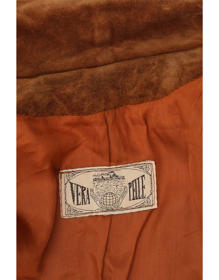 VINTAGE Mens Suede Jacket UK 40 Large Brown Leather