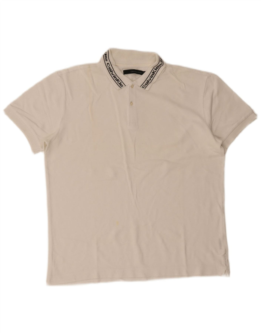 Calvin Klein Jeans Mens Graphic Polo Shirt XL White