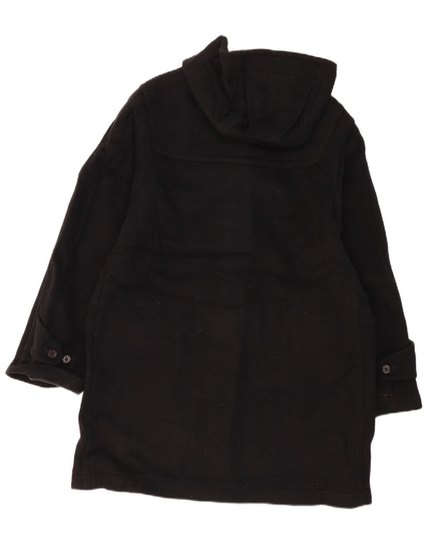 DAKS Womens Hooded Duffle Coat UK 16 Large Black