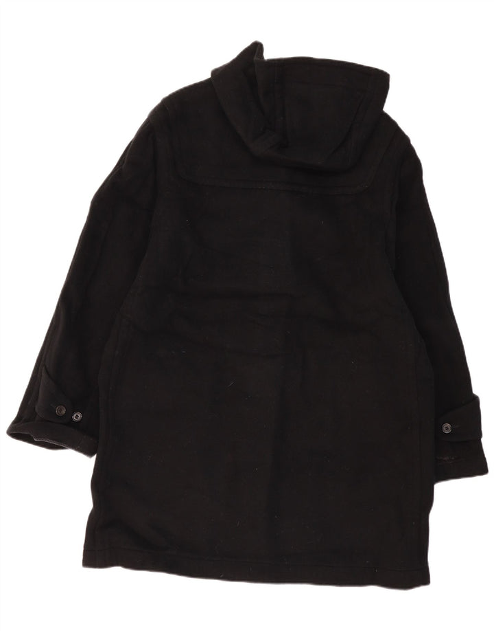 DAKS Womens Hooded Duffle Coat UK 16 Large Black