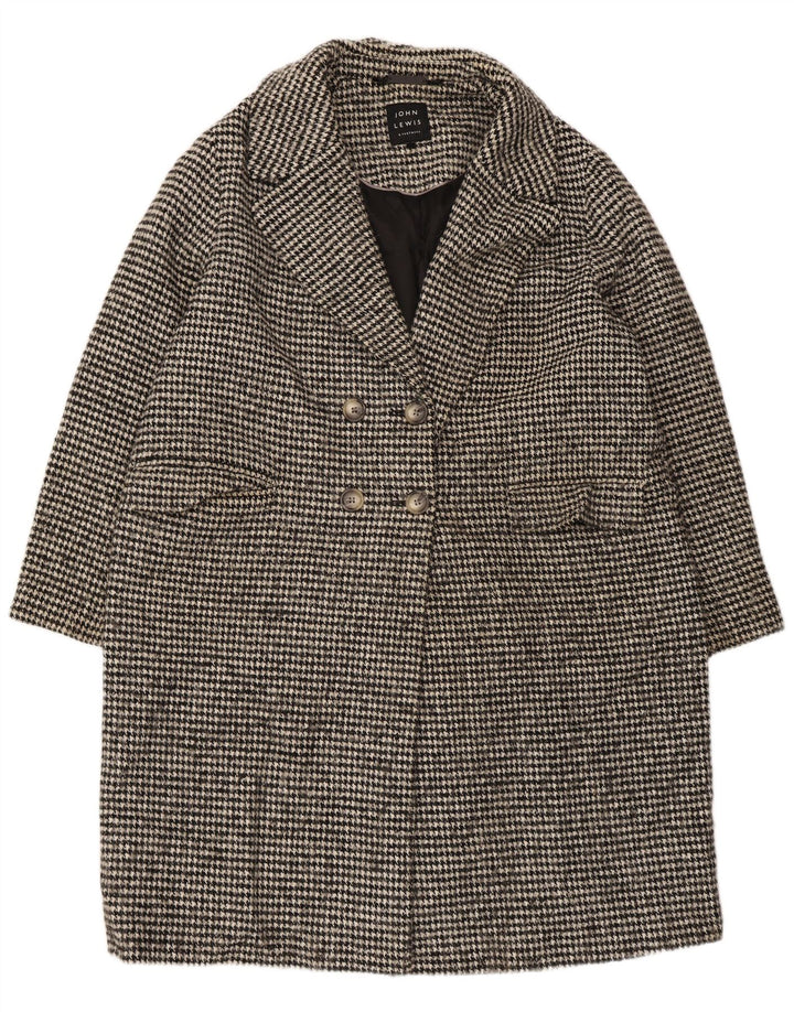 John Lewis Womens Oversized Double Breasted Coat UK 18 XL Black Houndstooth