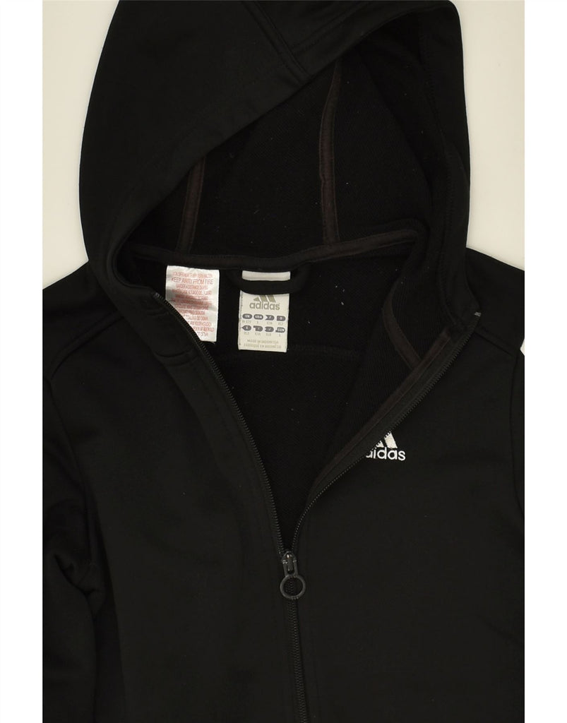 ADIDAS Boys Hooded Tracksuit Top Jacket 11-12 Years Black Polyester | Vintage Adidas | Thrift | Second-Hand Adidas | Used Clothing | Messina Hembry 