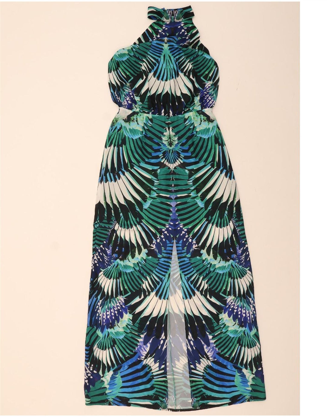 WAREHOUSE Womens Abstract Pattern Halter Dress UK 10 Small  Multicoloured Vintage Warehouse and Second-Hand Warehouse from Messina Hembry 