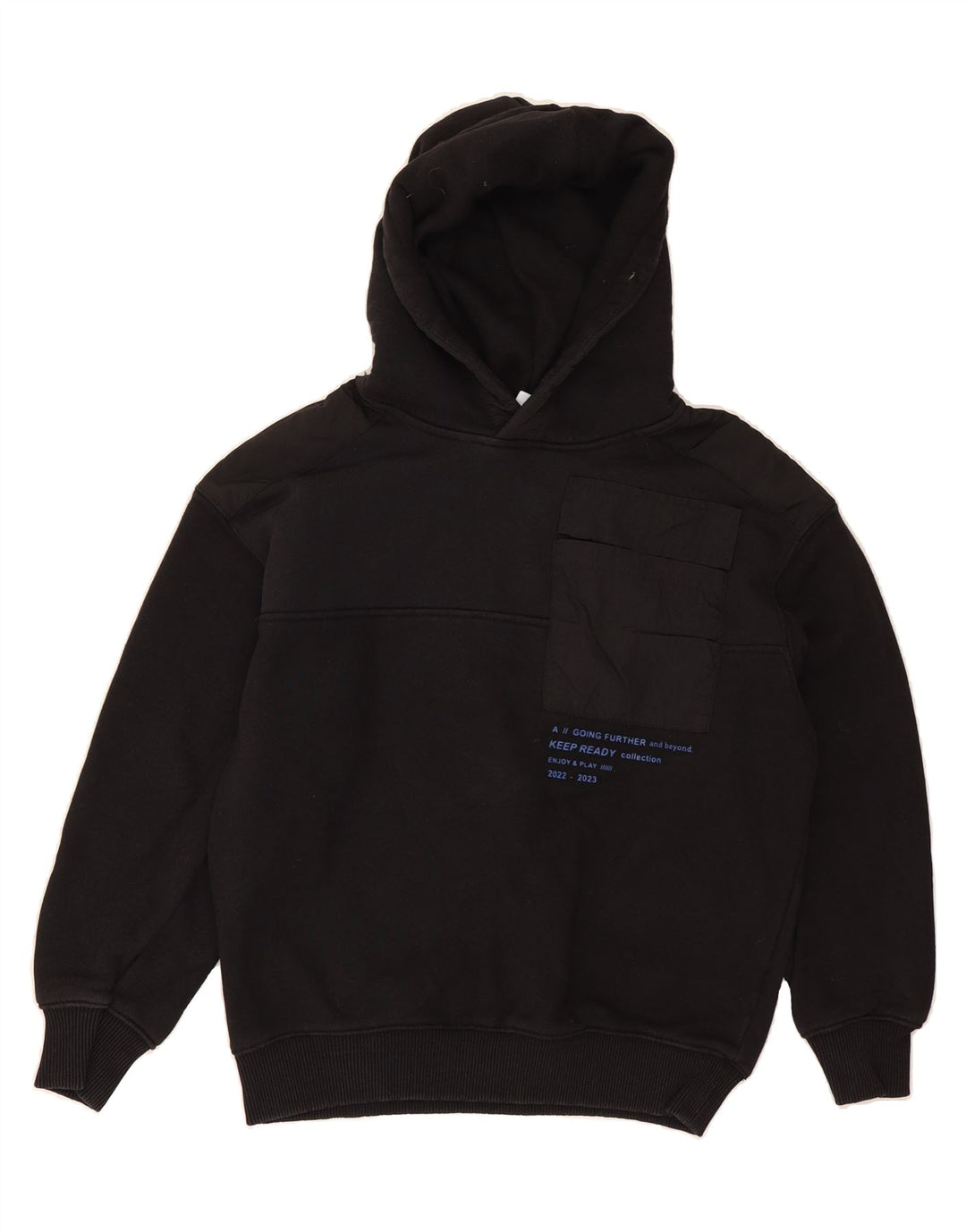 ZARA Boys Graphic Hoodie Jumper 9-10 Years Black Cotton Vintage Zara and Second-Hand Zara from Messina Hembry 