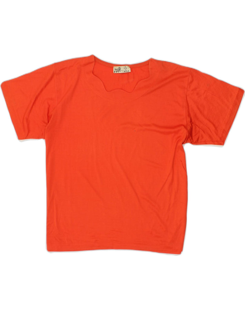 VINTAGE Womens T-Shirt Top IT 42-44 Medium Orange Cotton | Vintage Vintage | Thrift | Second-Hand Vintage | Used Clothing | Messina Hembry 