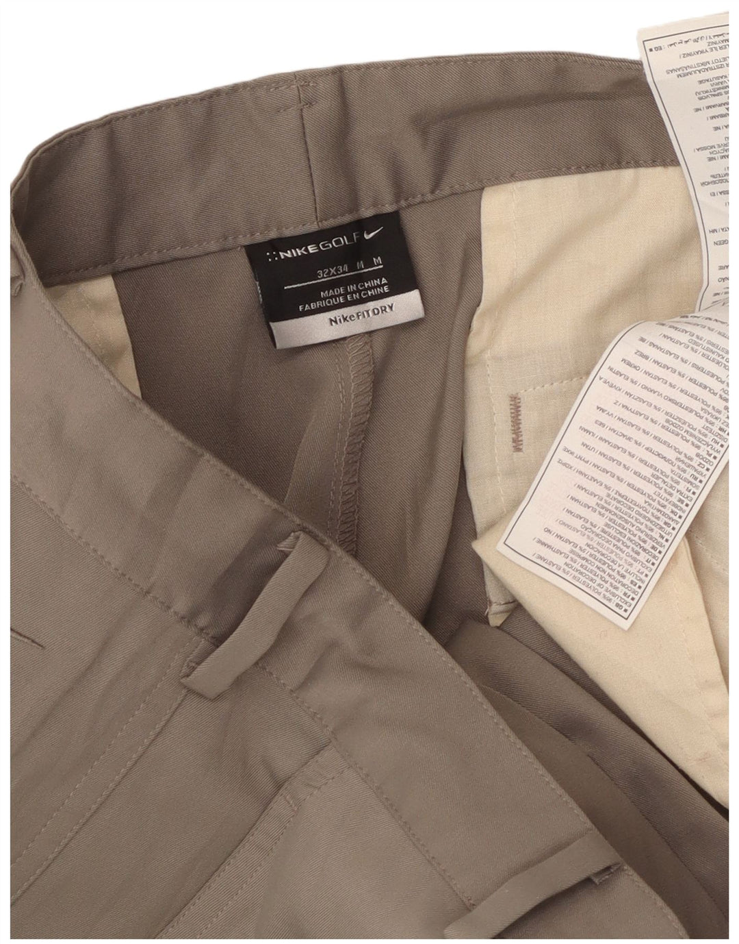 Nike Mens Straight Chino Trousers W32 L34 Grey Polyester