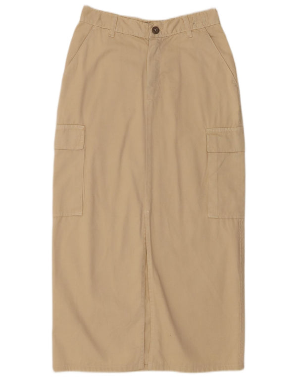 Roy Rogers Womens Maxi Cargo Skirt W28 Medium  Beige Cotton