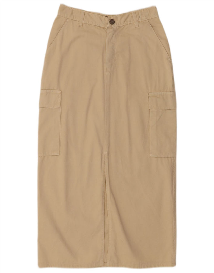 Roy Rogers Womens Maxi Cargo Skirt W28 Medium  Beige Cotton