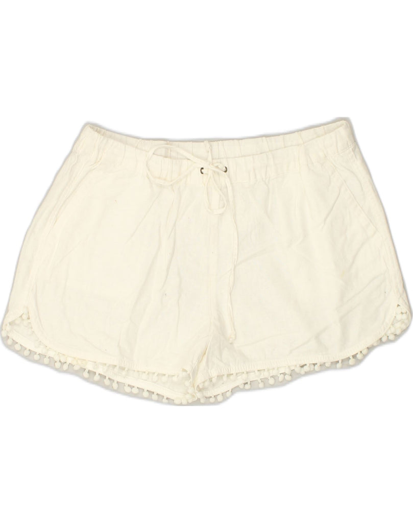 J. CREW Womens Chino Shorts W 30 Medium White Linen | Vintage J. Crew | Thrift | Second-Hand J. Crew | Used Clothing | Messina Hembry 