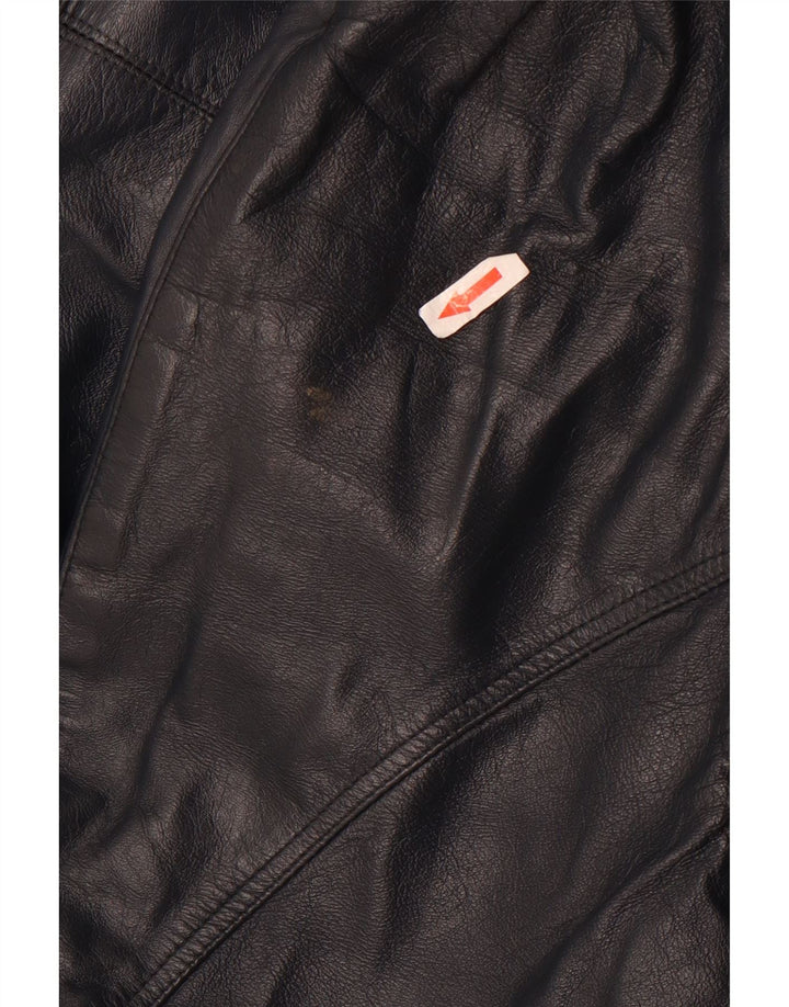 Sterling Mens Leather Jacket UK 40 Large Navy Blue Leather