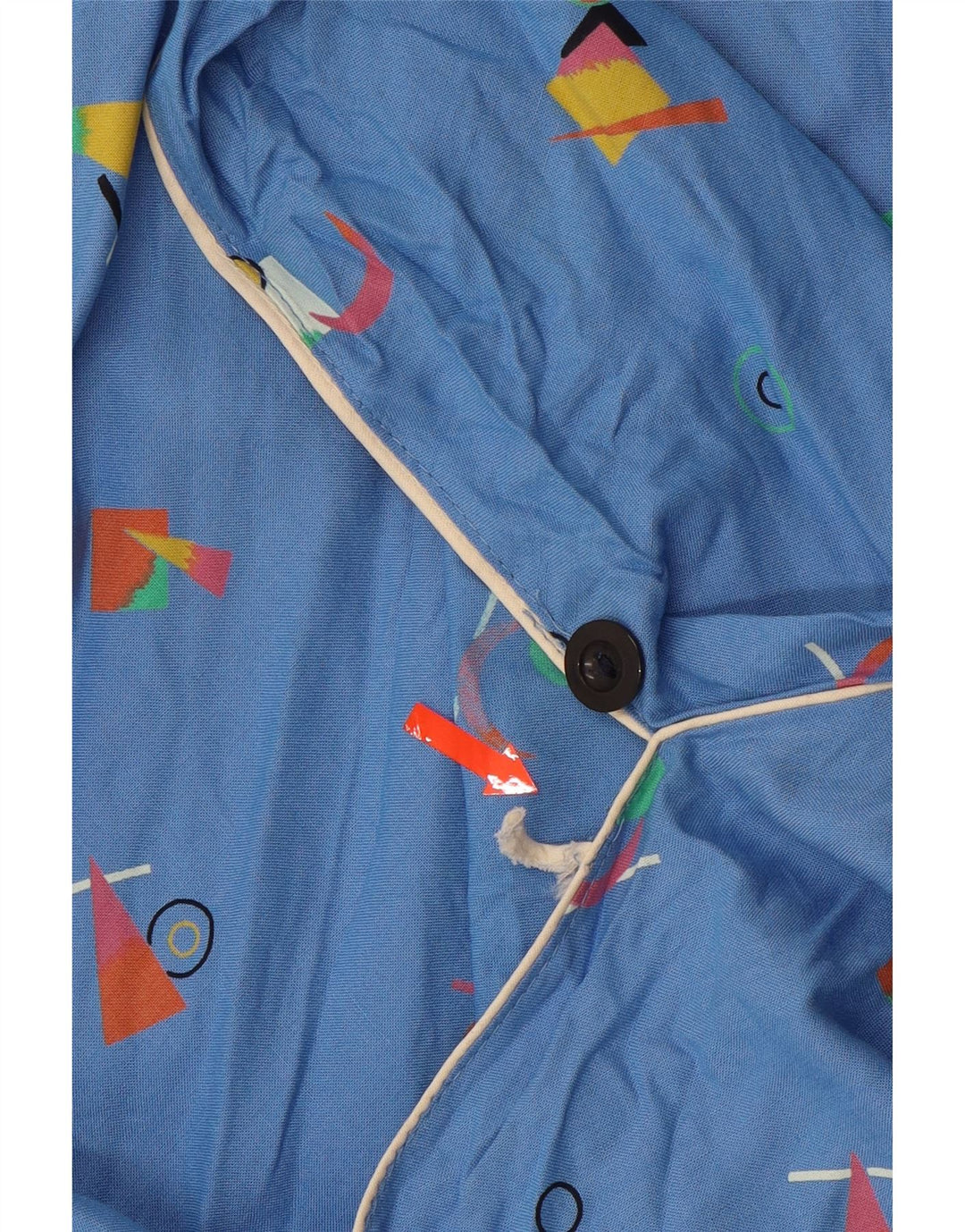 VINTAGE Womens High Waist A-Line Skirt IT 42 Medium W24 Blue Geometric