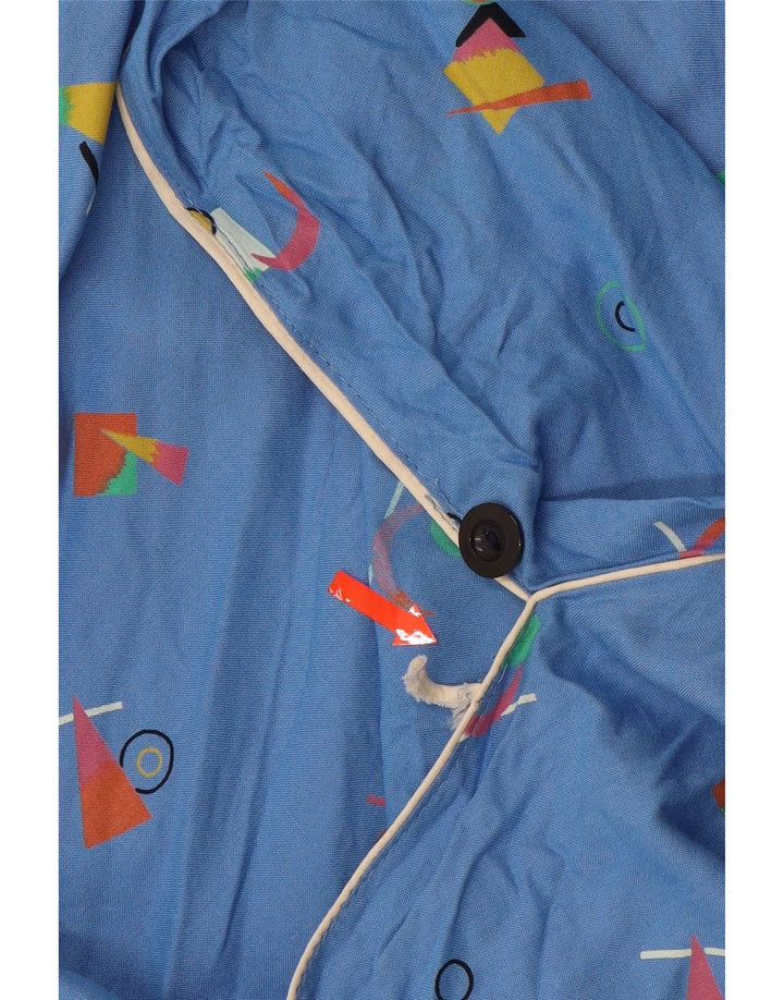 VINTAGE Womens High Waist A-Line Skirt IT 42 Medium W24 Blue Geometric