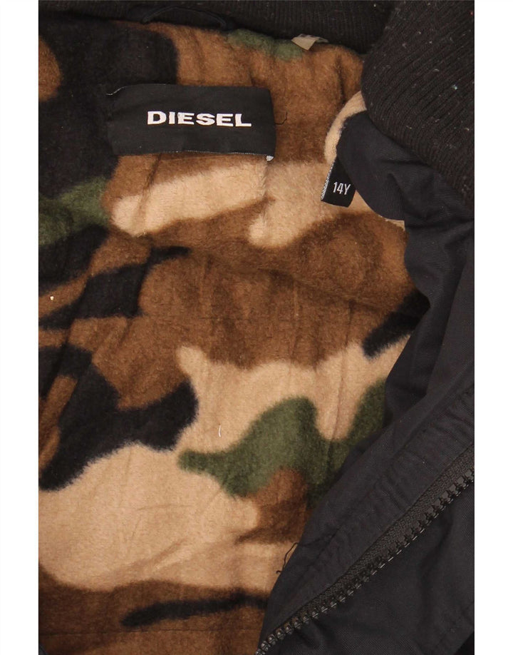 Diesel Boys Windbreaker Jacket 13-14 Years Navy Blue Polyester