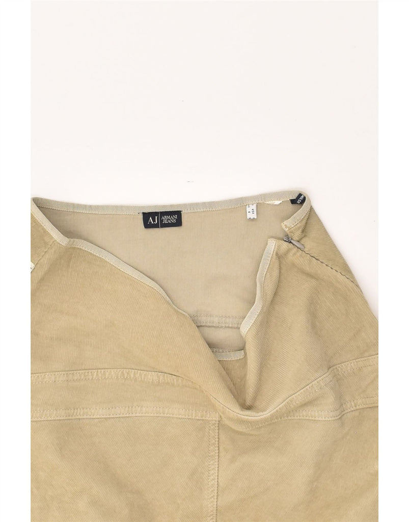 ARMANI JEANS Womens Corduroy Skirt IT 42 Medium W30 Beige Cotton | Vintage Armani Jeans | Thrift | Second-Hand Armani Jeans | Used Clothing | Messina Hembry 