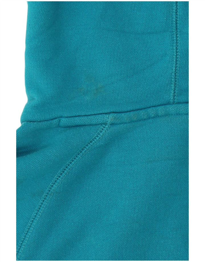 Nike Womens Hoodie Jumper UK 12 Medium Blue Cotton