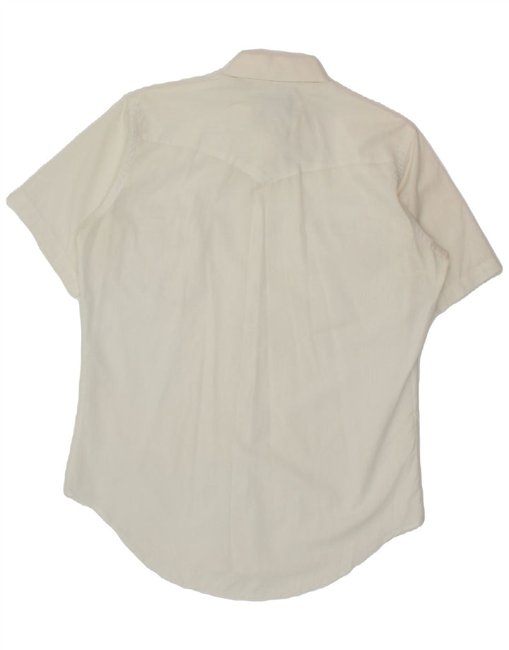 WRANGLER Mens Short Sleeve Shirt Size 16 Large White Cotton