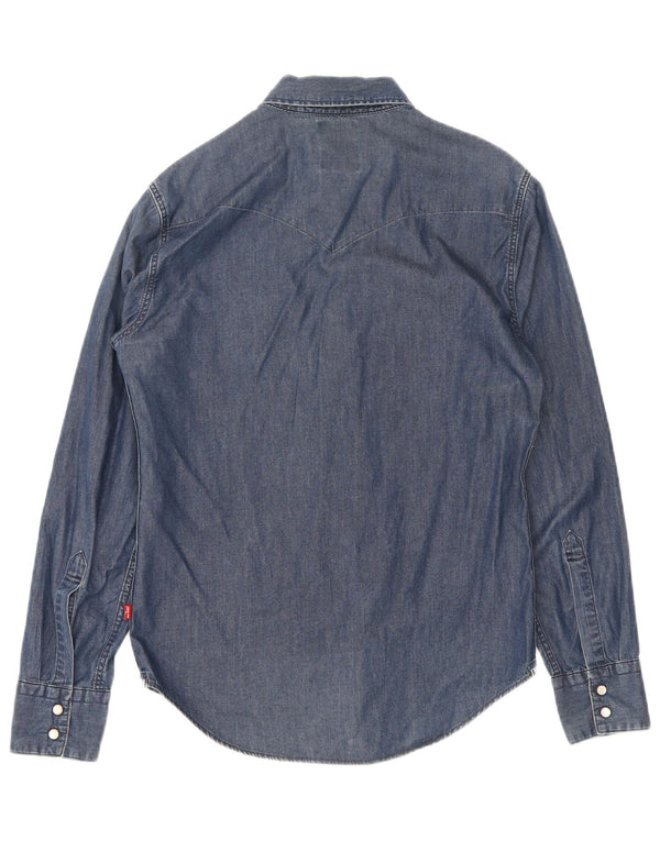 Levi's Mens Slim Fit Denim Shirt Small Navy Blue Cotton
