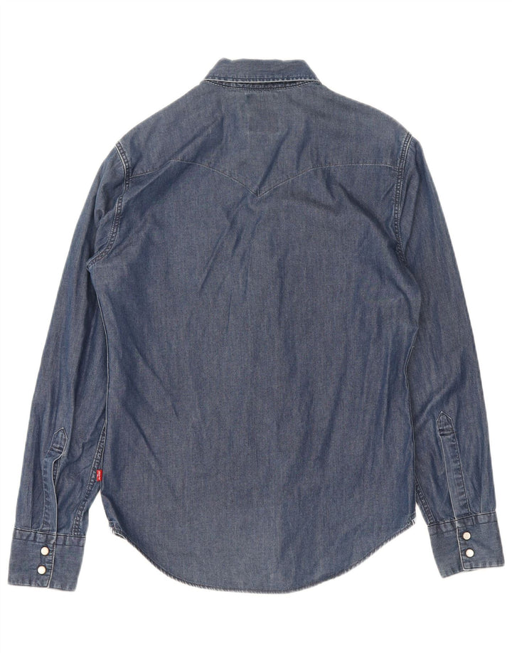 Levi's Mens Slim Fit Denim Shirt Small Navy Blue Cotton