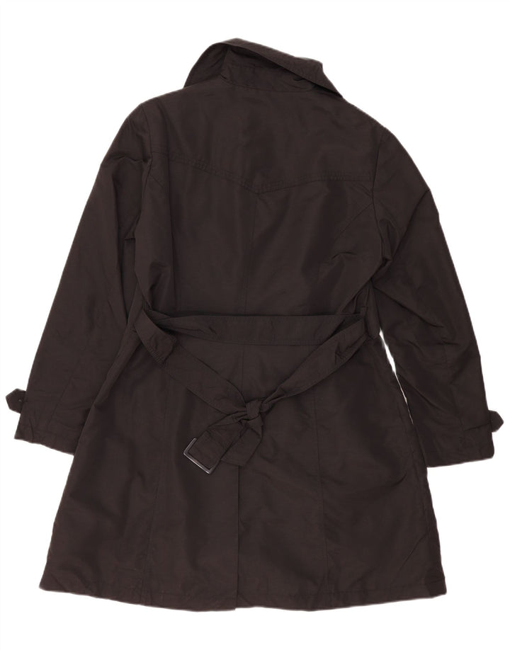Marks & Spencer Womens Trench Coat UK 14 Large Black Polyester