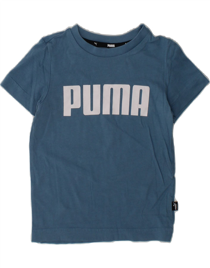 PUMA Boys Graphic T-Shirt Top 3-4 Years Blue Cotton | Vintage Puma | Thrift | Second-Hand Puma | Used Clothing | Messina Hembry 