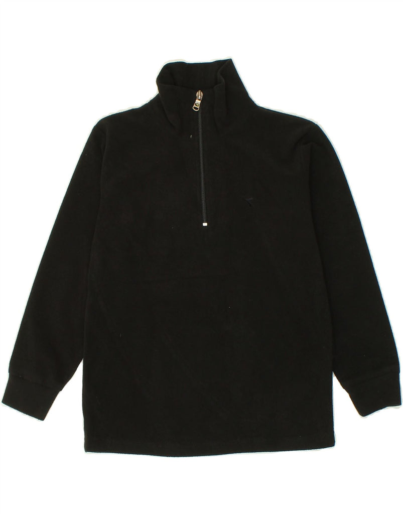 DIADORA Boys Zip Neck Fleece Jumper 5-6 Years Small  Black Polyester Vintage Diadora and Second-Hand Diadora from Messina Hembry 