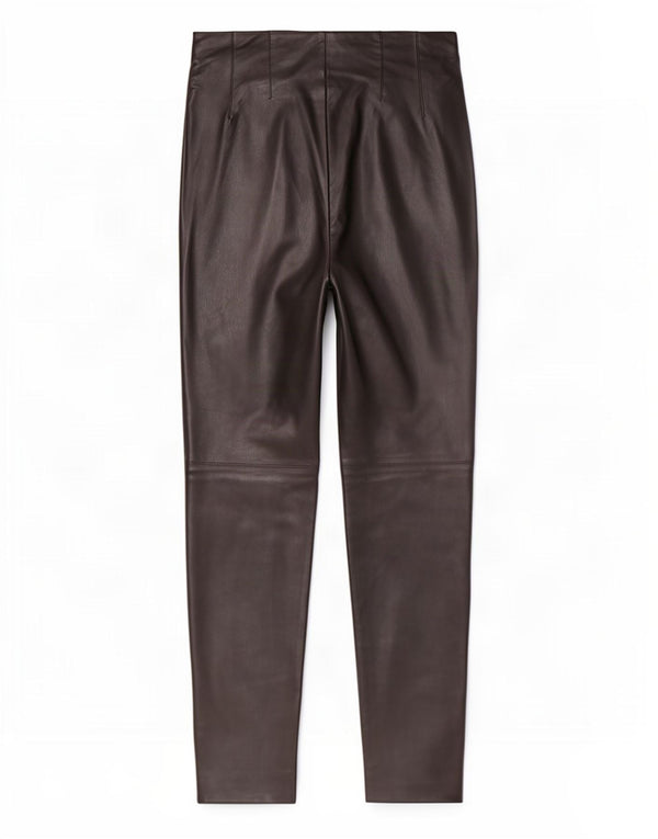 Zara Womens Skinny Leather Trousers Small W26 L27 Black Polyester