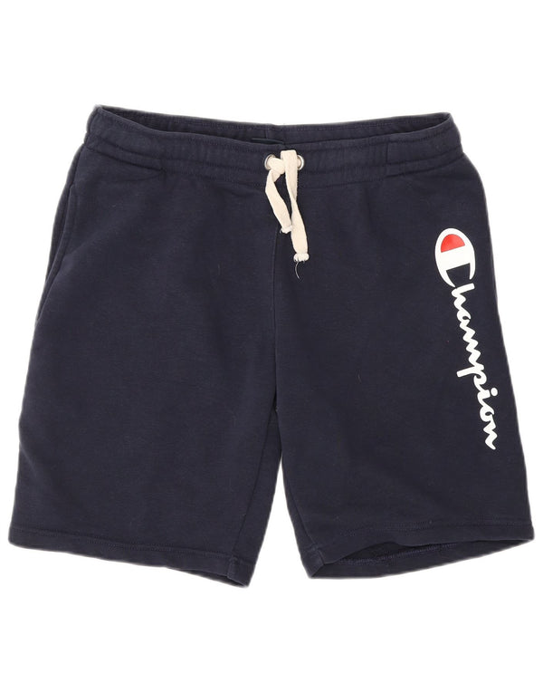Champion Womens Graphic Sport Shorts UK 14 Large  Navy Blue