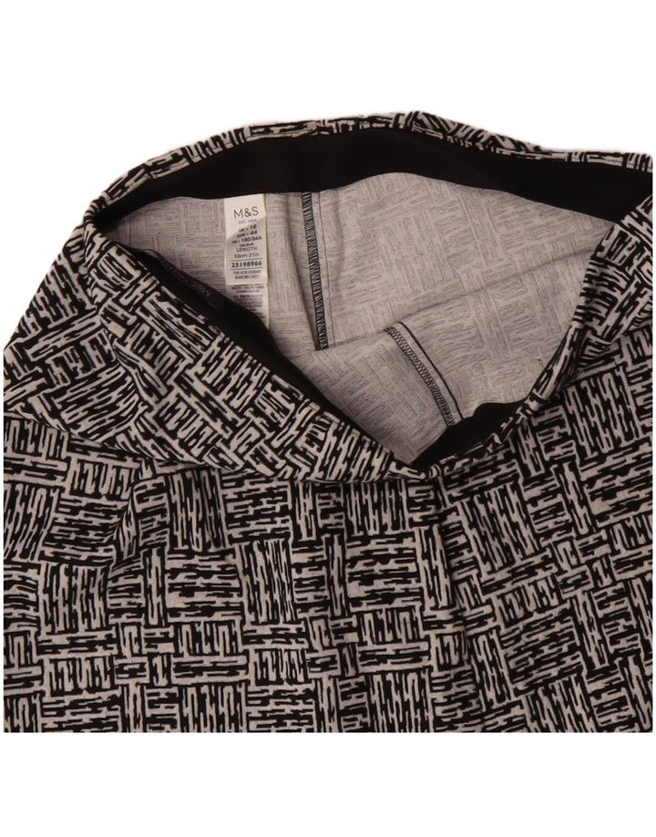 Marks & Spencer Womens A-Line Skirt UK 16 Large W34 Black Geometric