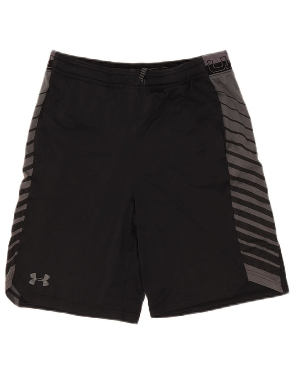 Under Armour Boys Heat Gear Sport Shorts 13-14 Years XL Black Colourblock