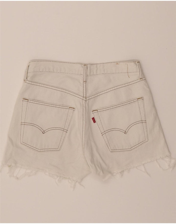 LEVI'S Womens Denim Shorts W28 Medium White Vintage Levi's and Second-Hand Levi's from Messina Hembry 