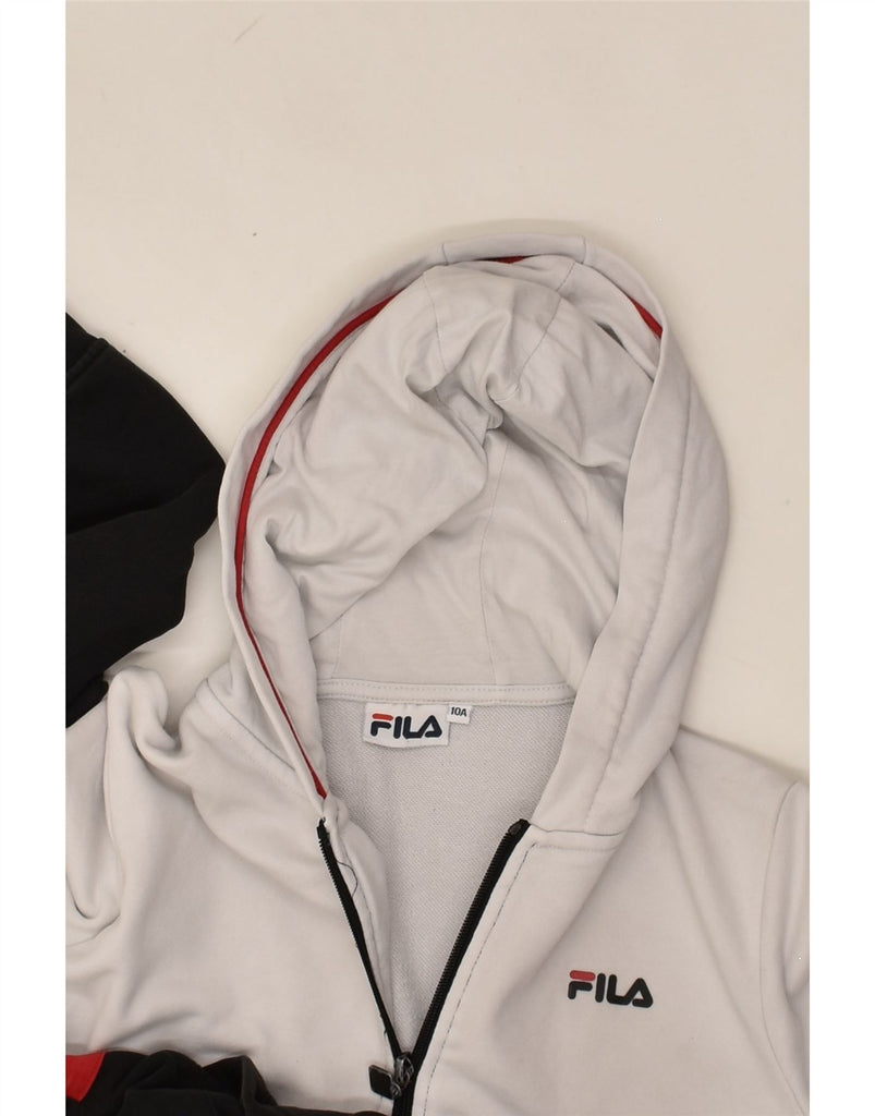 FILA Boys Zip Hoodie Sweater 9-10 Years Black Colourblock Cotton | Vintage Fila | Thrift | Second-Hand Fila | Used Clothing | Messina Hembry 