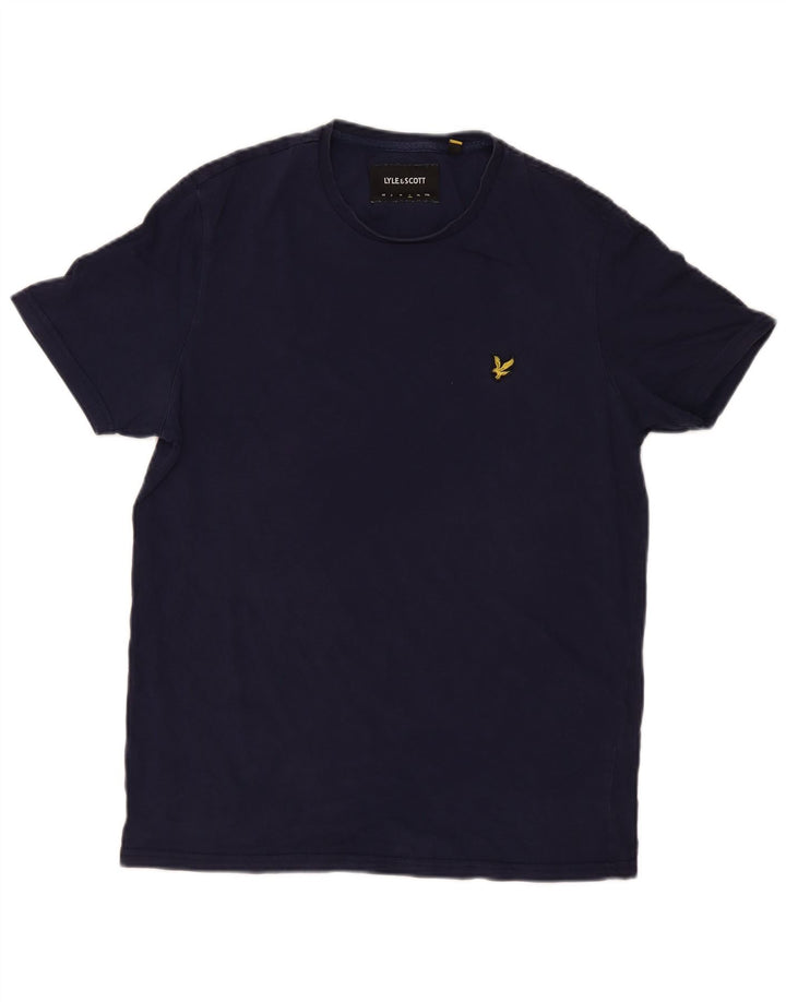 Lyle & Scott Mens T-Shirt Top Large Navy Blue Cotton