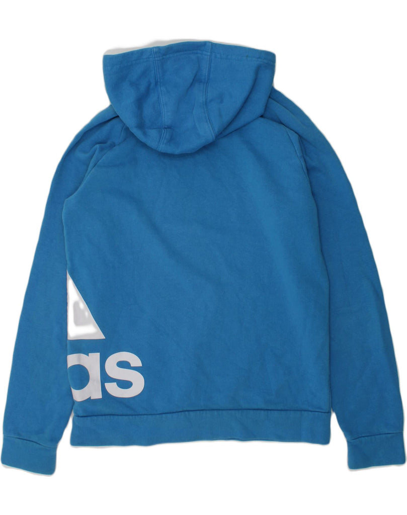 ADIDAS Boys Graphic Hoodie Jumper 11-12 Years Blue Cotton | Vintage Adidas | Thrift | Second-Hand Adidas | Used Clothing | Messina Hembry 